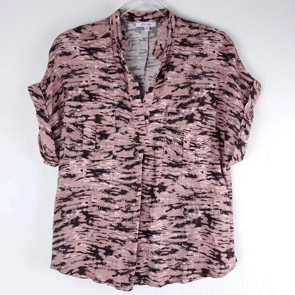 BTFL-LIFE Anthropologie Rayon Safari Boxy Top S - Picture 1 of 8